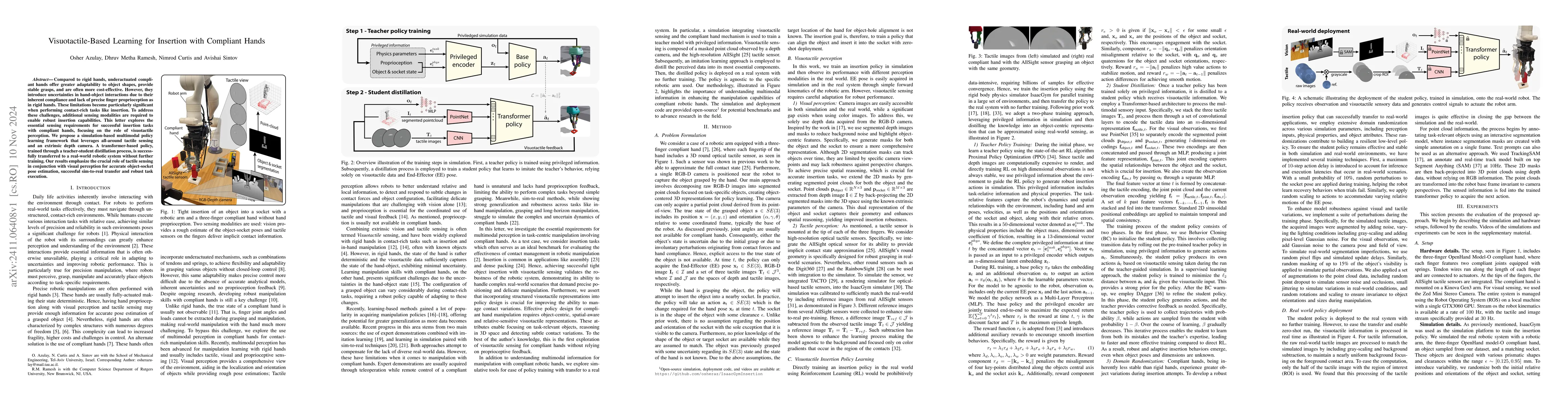 Thumbnail for Visuotactile-Based Learning for Insertion with Compliant Hands