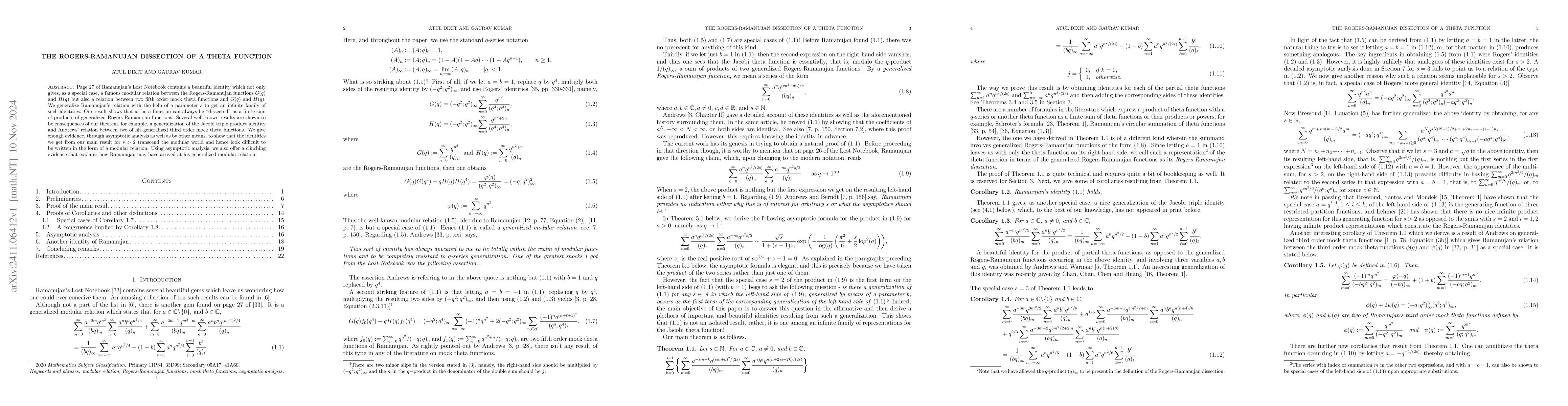 Thumbnail for The Rogers-Ramanujan dissection of a theta function