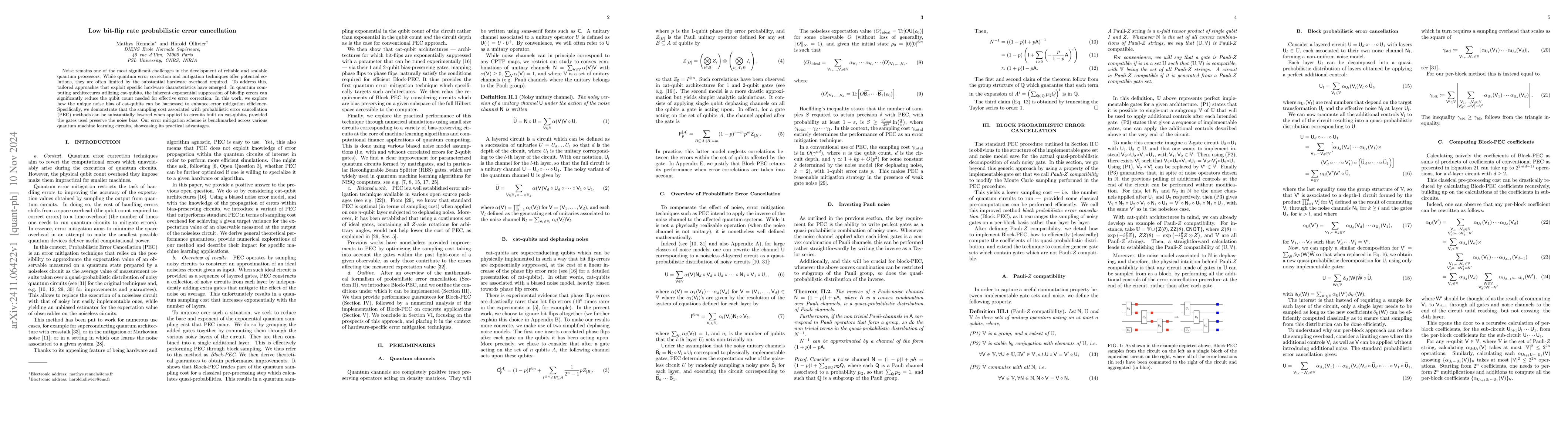 Thumbnail for Low bit-flip rate probabilistic error cancellation