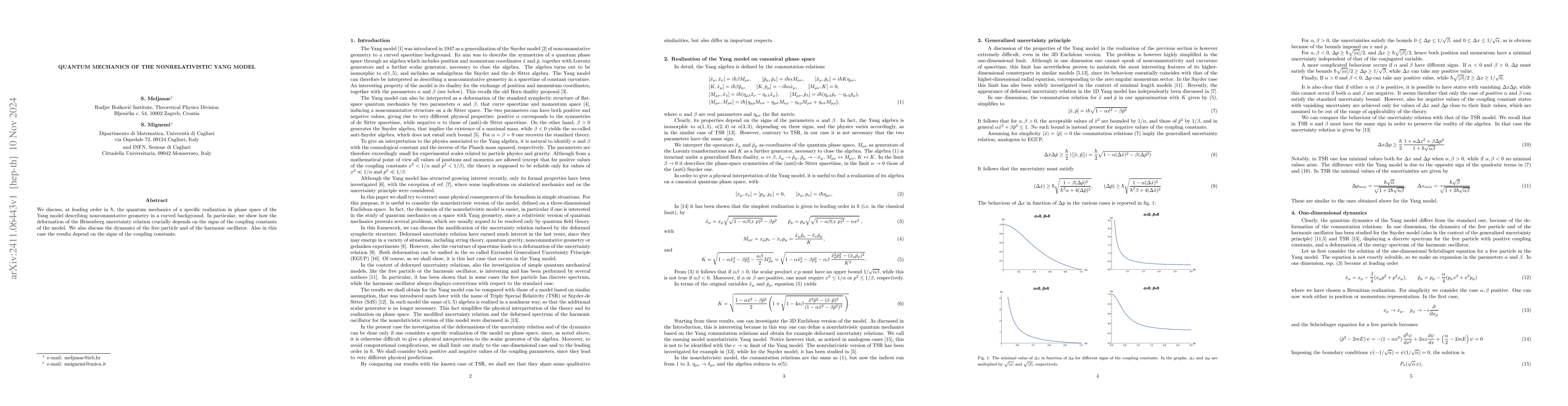 Thumbnail for Quantum mechanics of the nonrelativistic Yang model