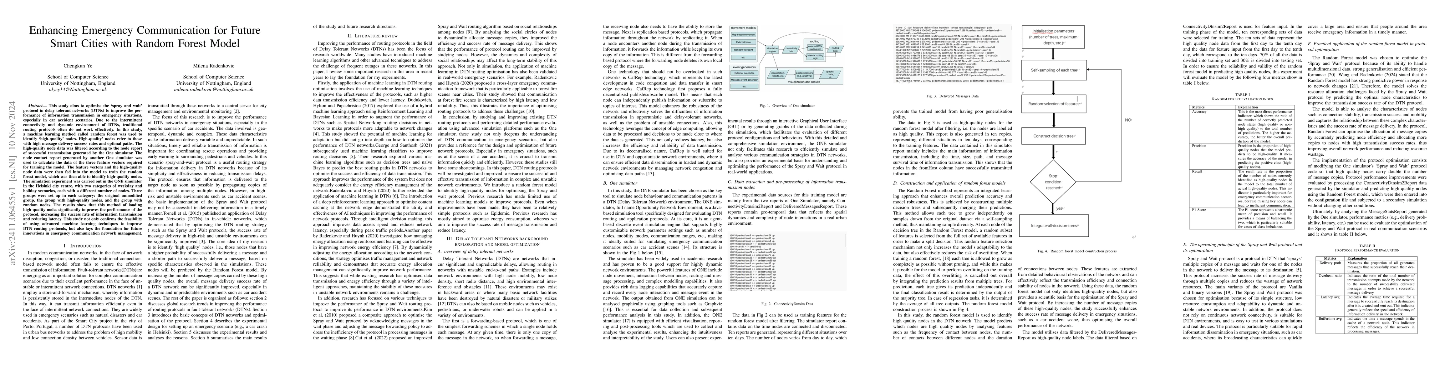 Thumbnail for Enhancing Emergency Communication for Future Smart Cities with Random
  Forest Model