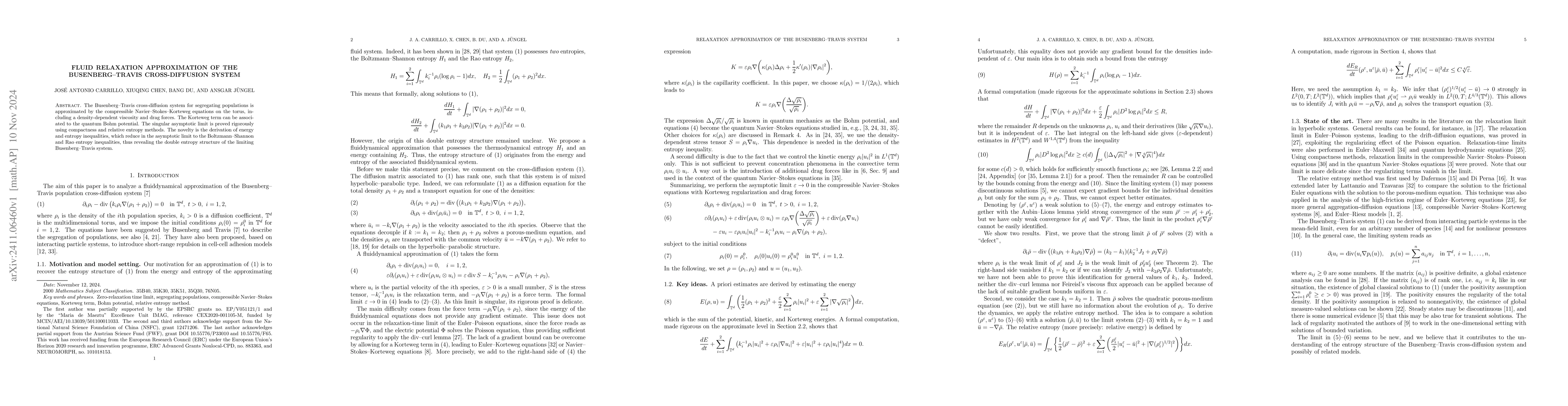 Thumbnail for Fluid relaxation approximation of the Busenberg--Travis cross-diffusion
  system