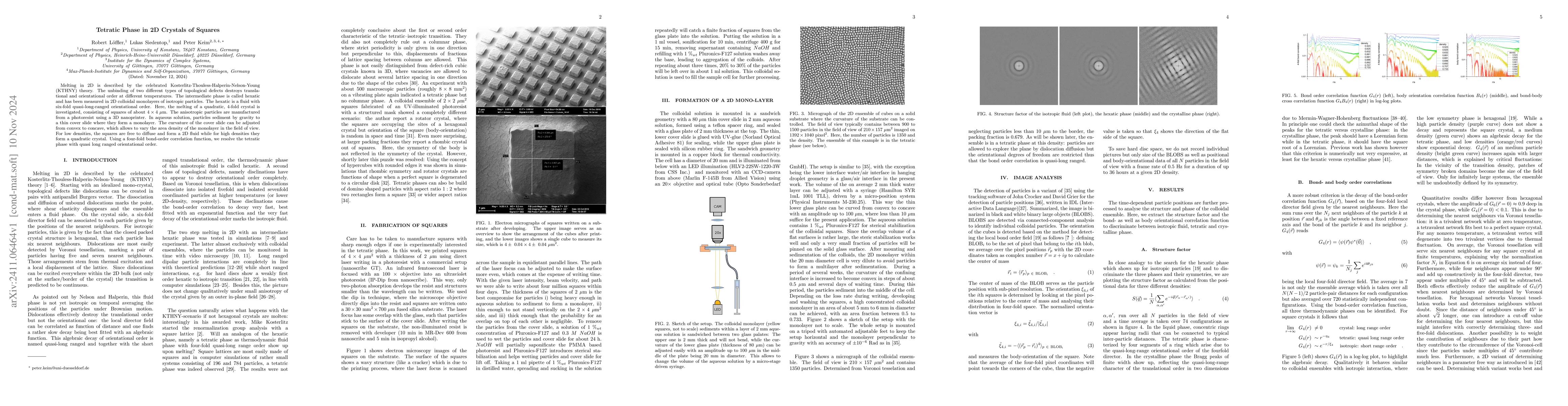 Thumbnail for Tetratic Phase in 2D Crystals of Squares