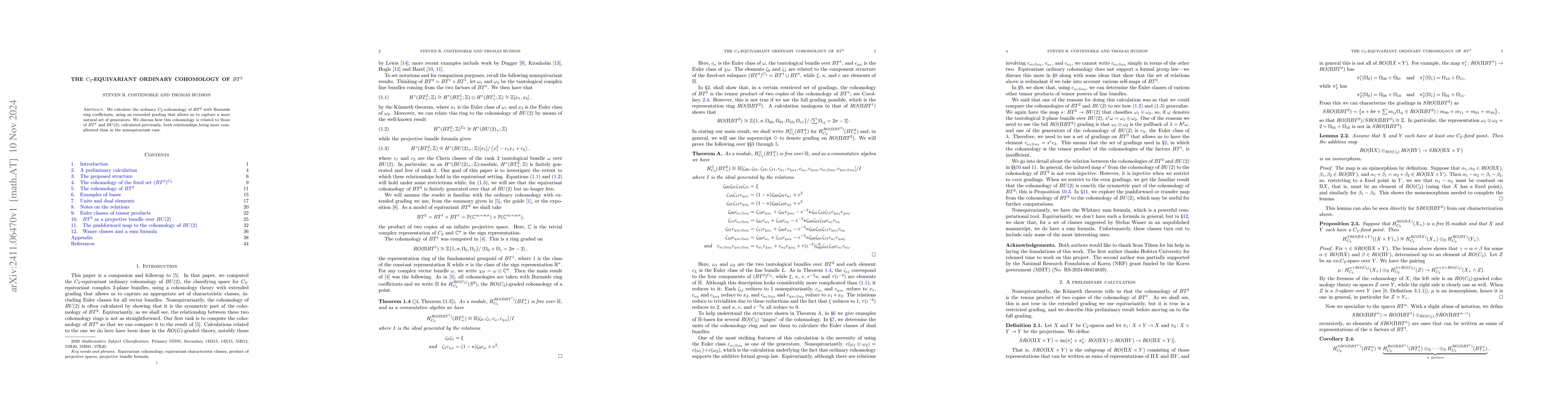 Thumbnail for The $C_2$-equivariant ordinary cohomology of $BT^2$