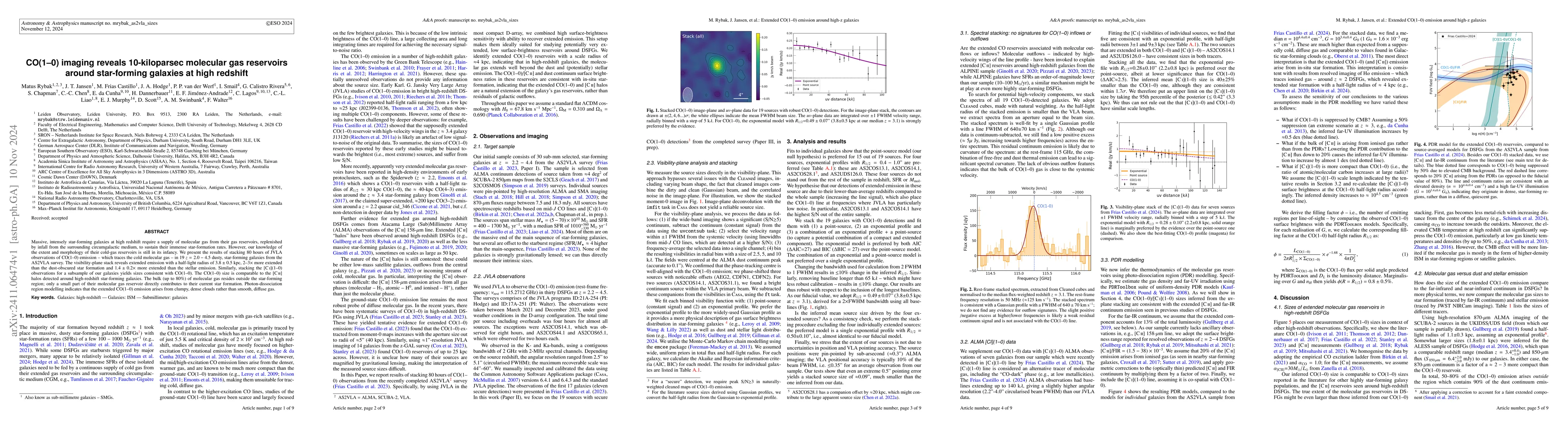 Thumbnail for CO(1--0) imaging reveals 10-kiloparsec molecular gas reservoirs around
  star-forming galaxies at high redshift