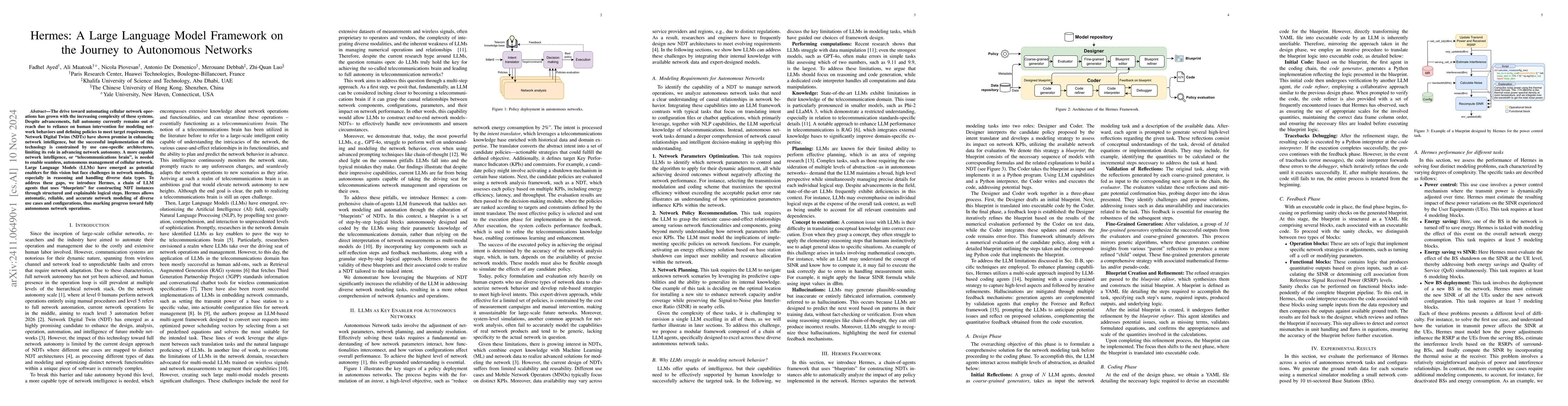 Thumbnail for Hermes: A Large Language Model Framework on the Journey to Autonomous
  Networks