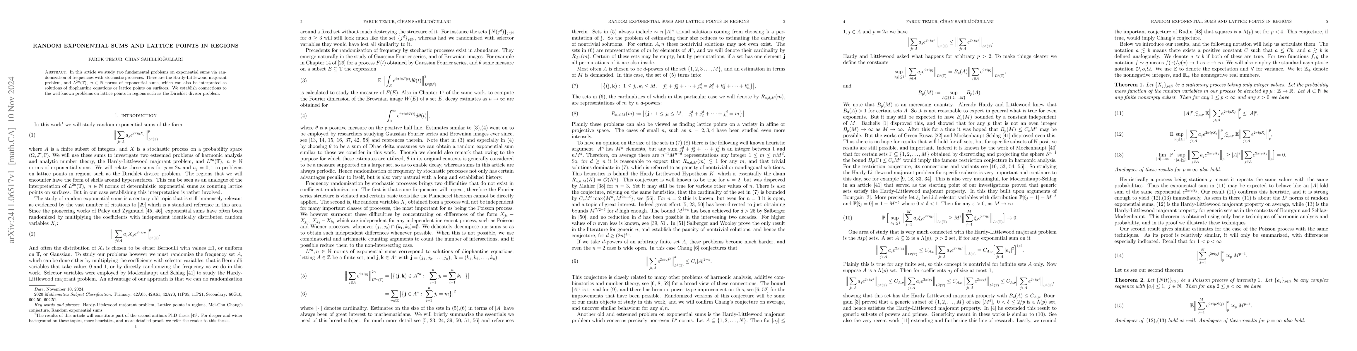 Thumbnail for Random exponential sums and lattice points in regions