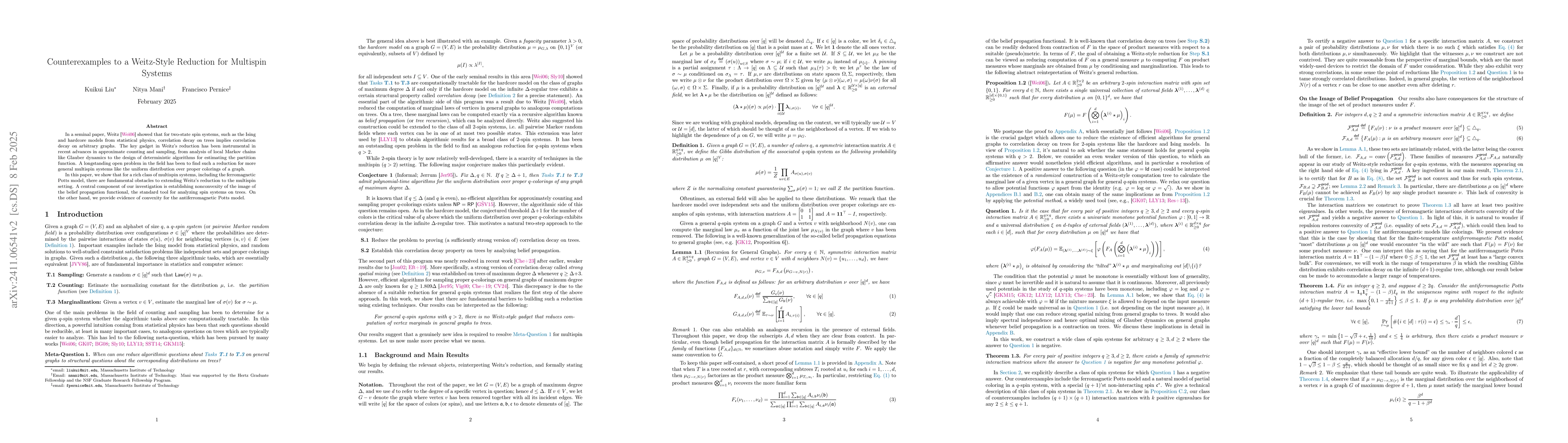 Thumbnail for Counterexamples to a Weitz-Style Reduction for Multispin Systems