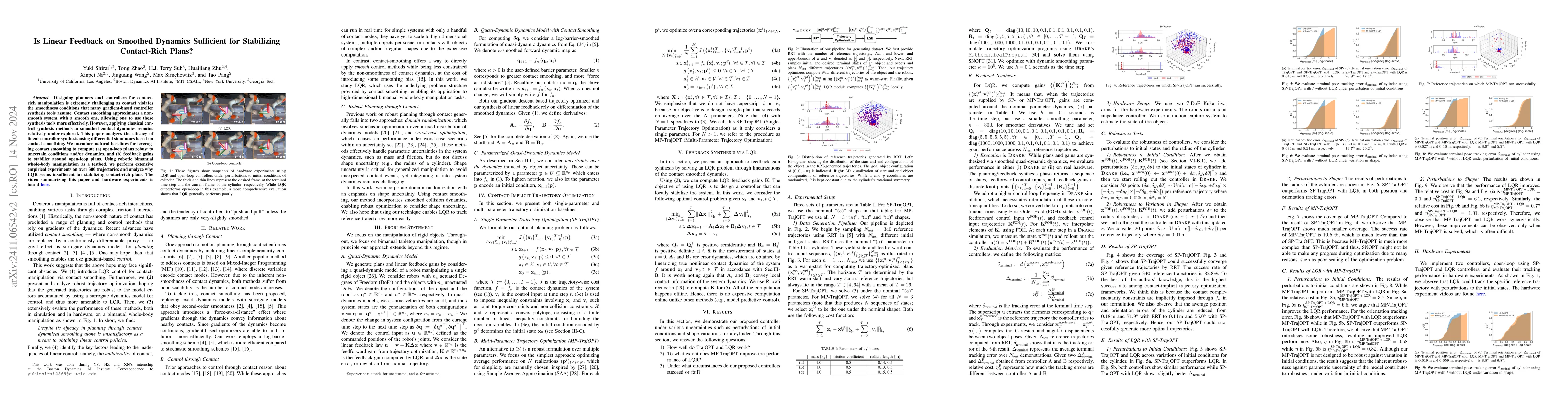 Thumbnail for Is Linear Feedback on Smoothed Dynamics Sufficient for Stabilizing
  Contact-Rich Plans?