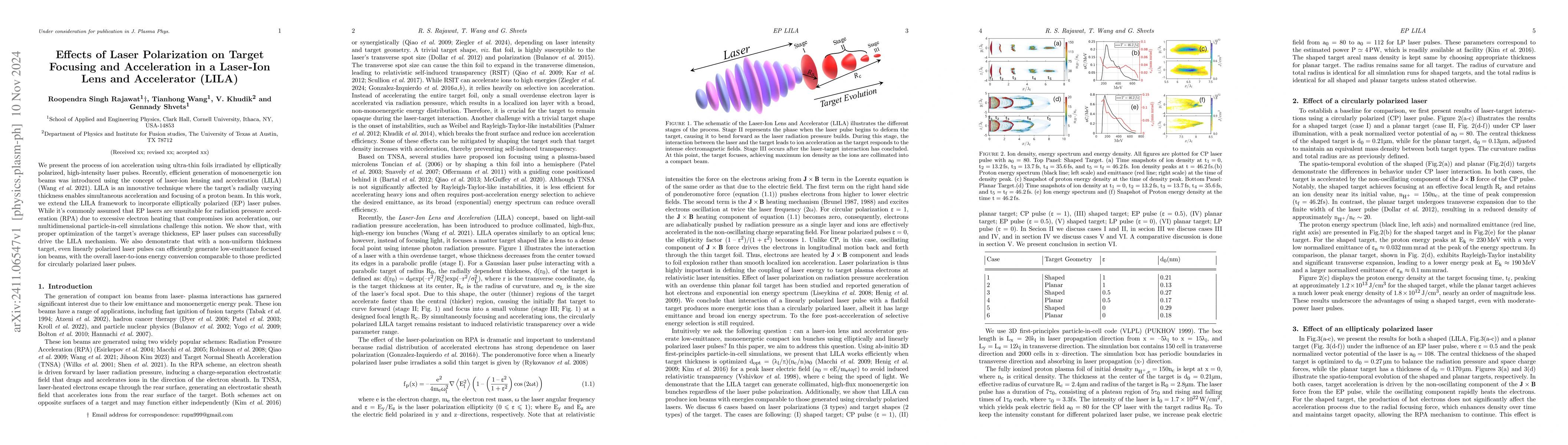Thumbnail for Effects of Laser Polarization on Target Focusing and Acceleration in a
  Laser-Ion Lens and Accelerator