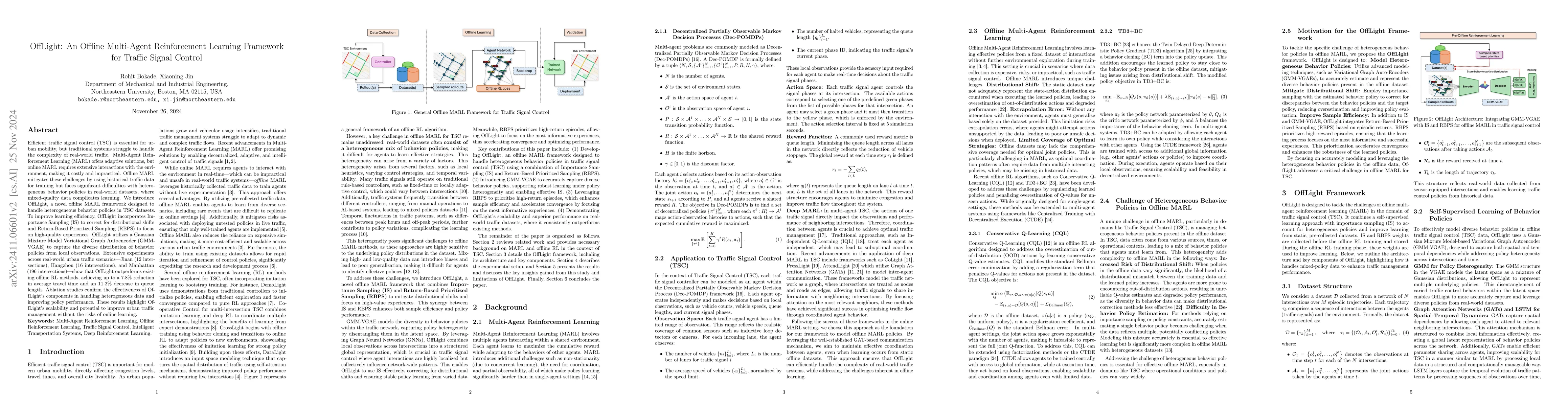 Thumbnail for OffLight: An Offline Multi-Agent Reinforcement Learning Framework for
  Traffic Signal Control