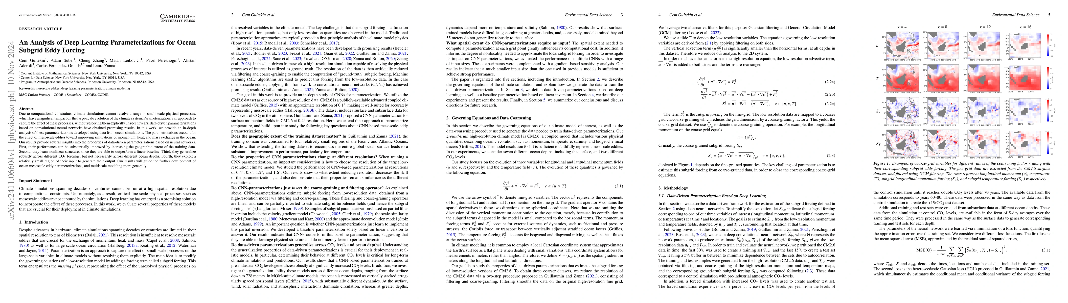 Thumbnail for An Analysis of Deep Learning Parameterizations for Ocean Subgrid Eddy
  Forcing