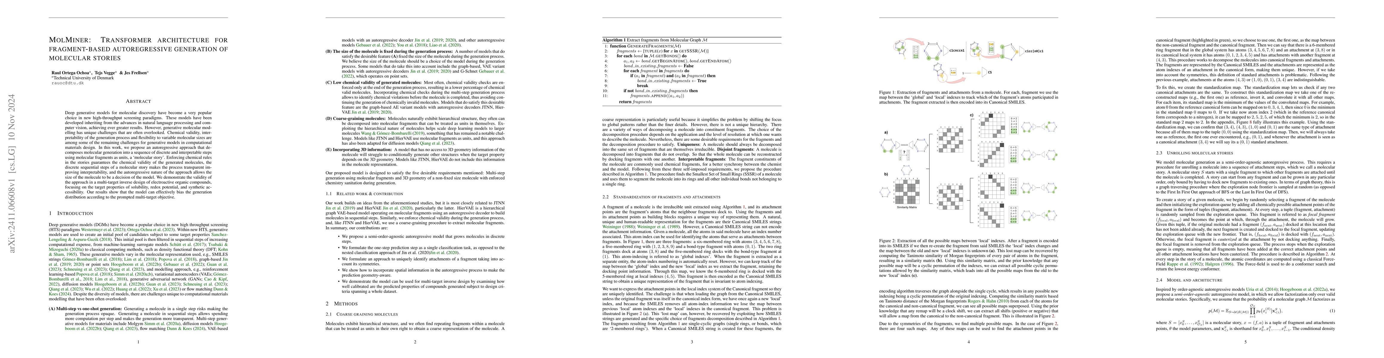 Thumbnail for MolMiner: Transformer architecture for fragment-based autoregressive
  generation of molecular stories