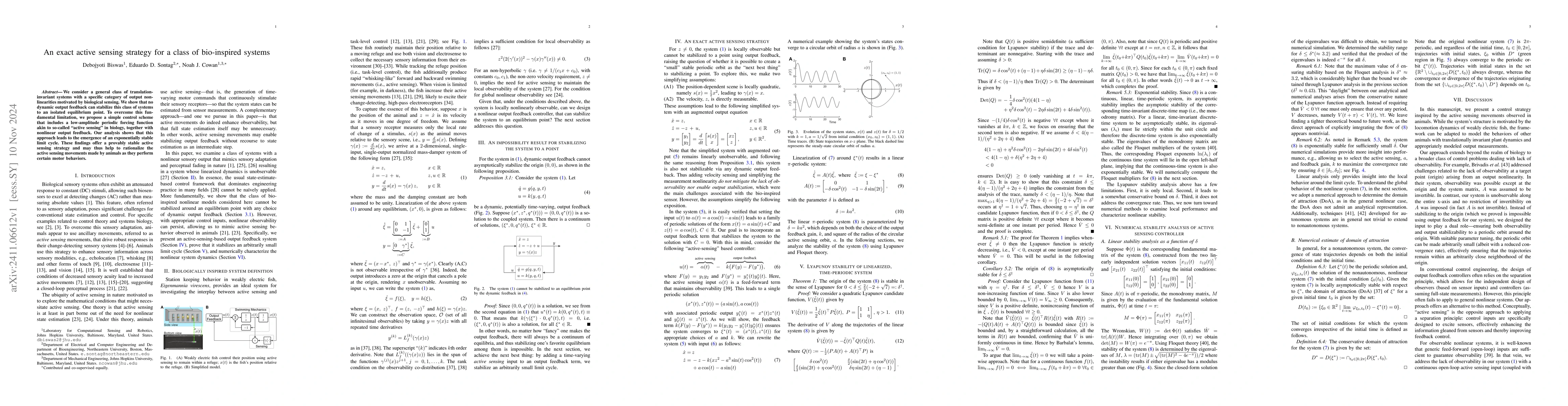 Thumbnail for An exact active sensing strategy for a class of bio-inspired systems