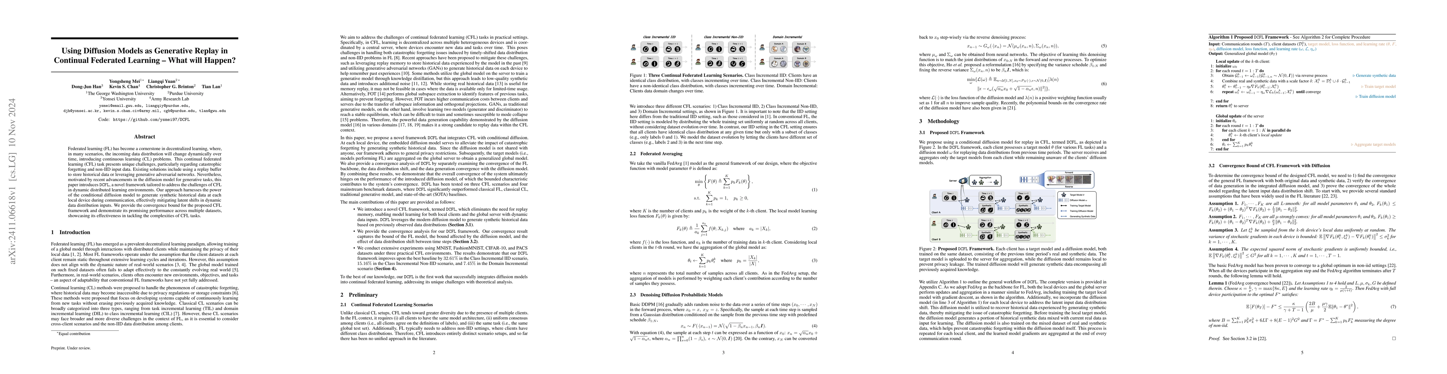 Thumbnail for Using Diffusion Models as Generative Replay in Continual Federated
  Learning -- What will Happen?