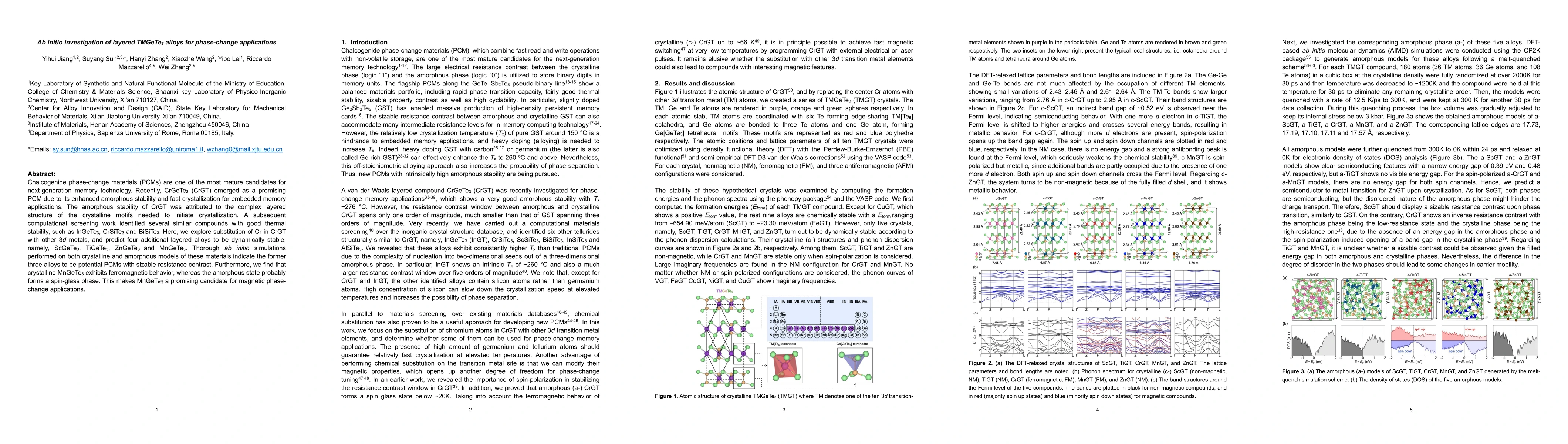 Thumbnail for Ab initio investigation of layered TMGeTe3 alloys for phase-change
  applications