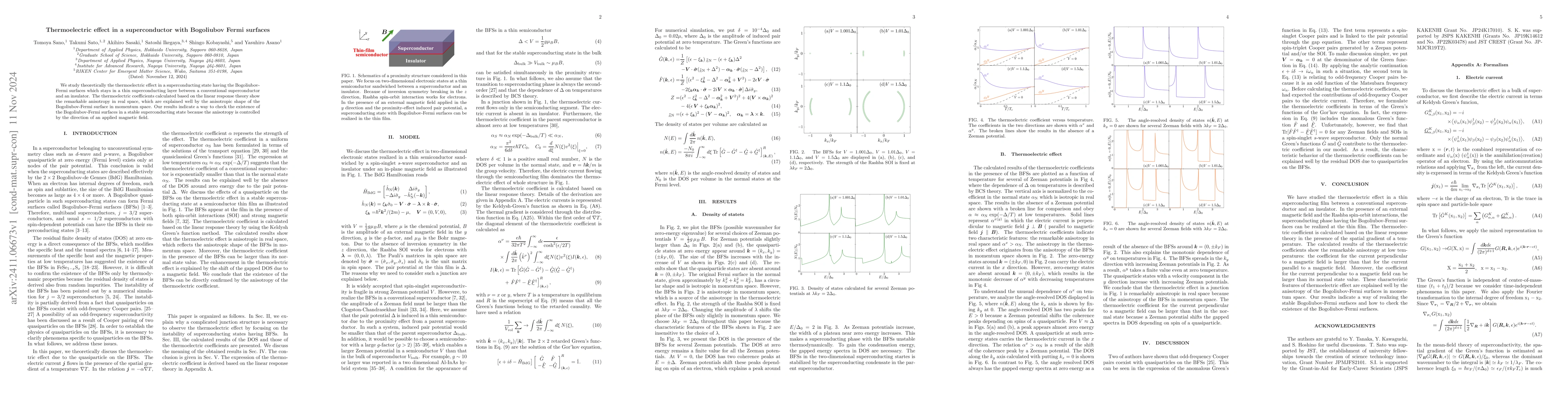 Thumbnail for Thermoelectric effect in a superconductor with Bogoliubov Fermi surfaces