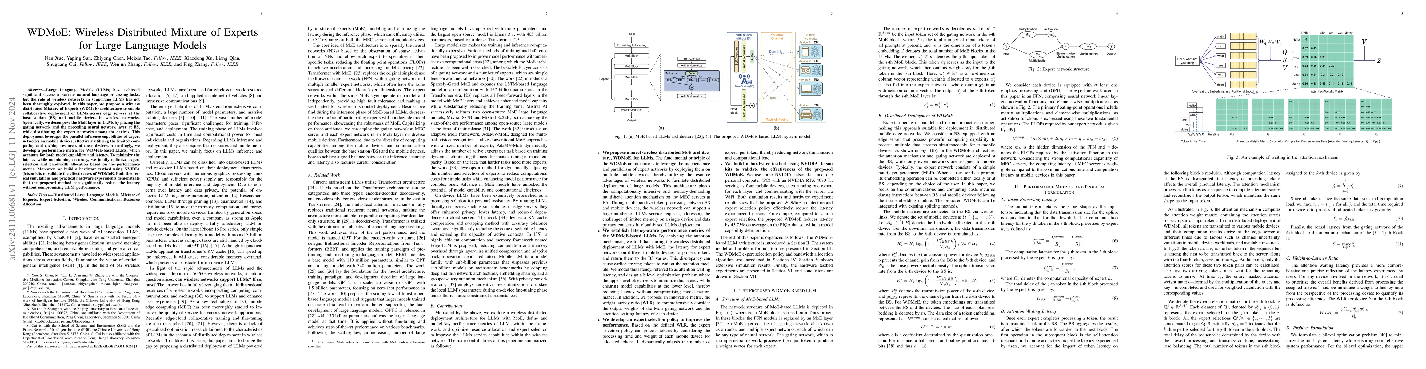 Thumbnail for WDMoE: Wireless Distributed Mixture of Experts for Large Language Models
