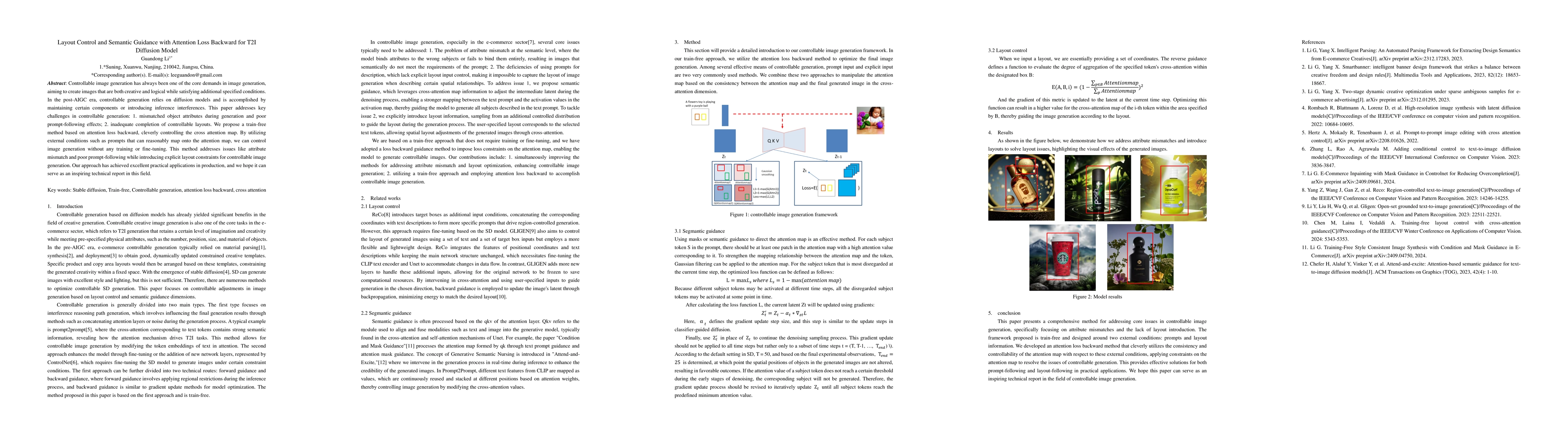 Thumbnail for Layout Control and Semantic Guidance with Attention Loss Backward for
  T2I Diffusion Model