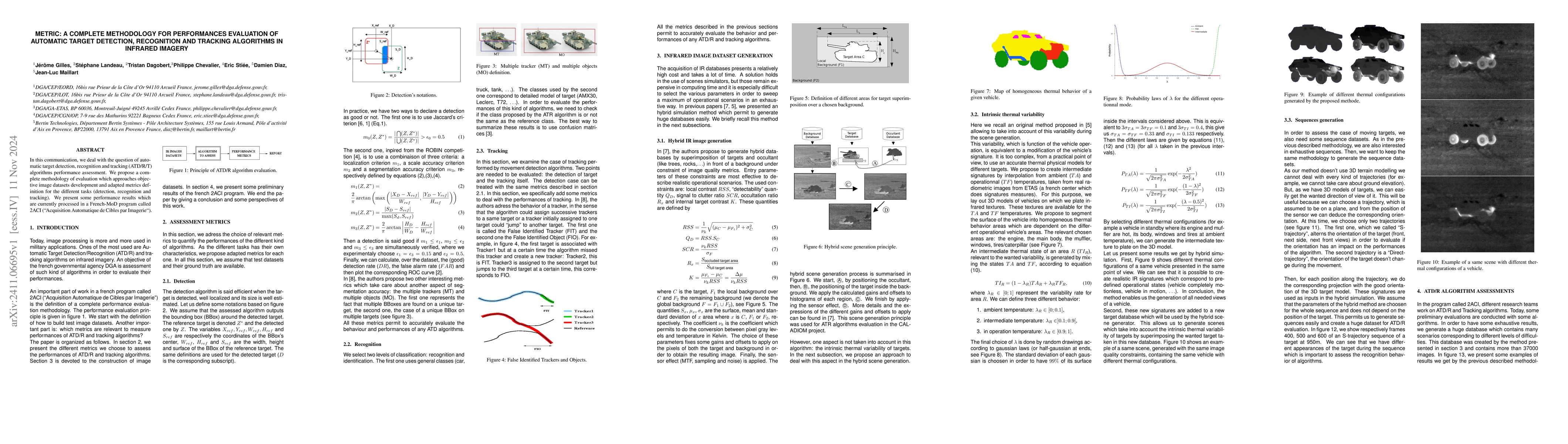 Thumbnail for METRIC: a complete methodology for performances evaluation of automatic
  target Detection, Recognition and Tracking algorithms in infrared imagery
