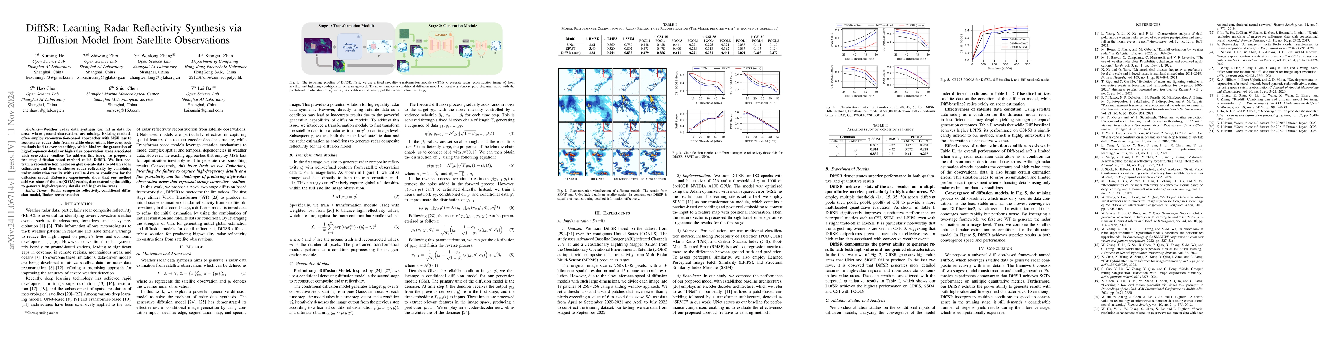 Thumbnail for DiffSR: Learning Radar Reflectivity Synthesis via Diffusion Model from
  Satellite Observations