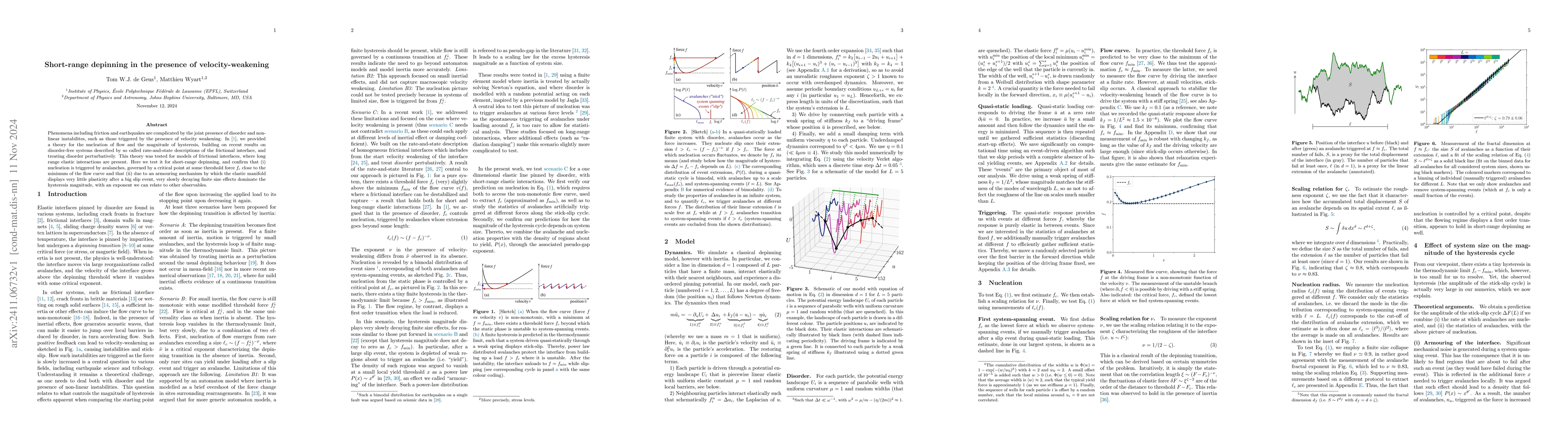 Thumbnail for Short-range depinning in the presence of velocity-weakening