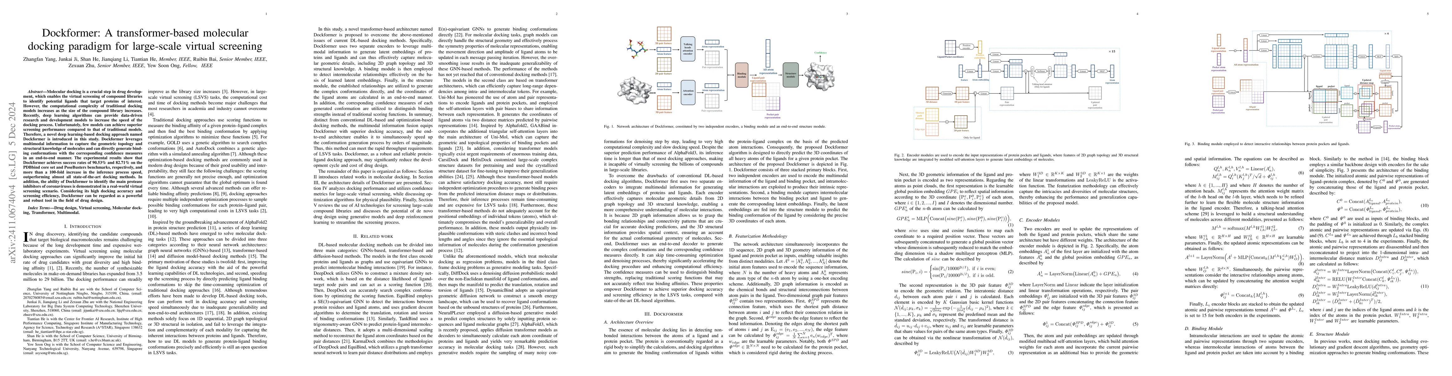 Thumbnail for Dockformer: A transformer-based molecular docking paradigm for
  large-scale virtual screening