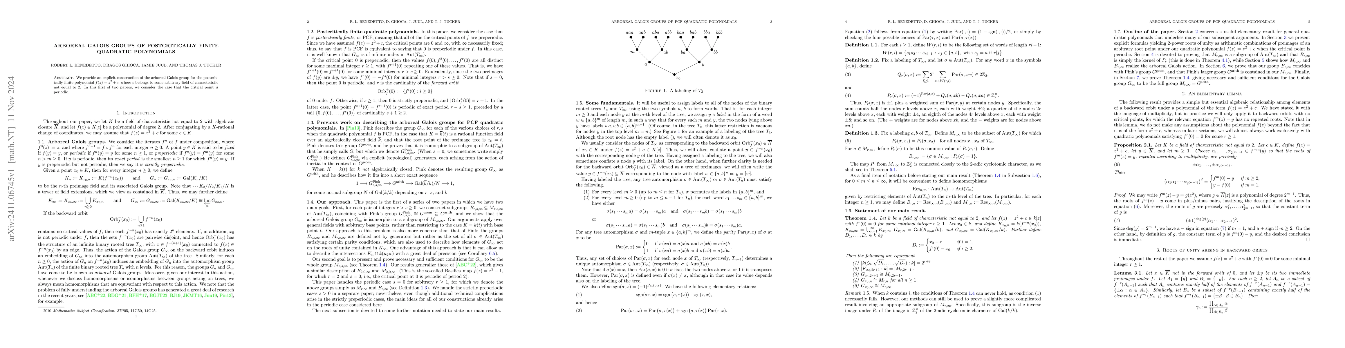 Thumbnail for Arboreal Galois groups of postcritically finite quadratic polynomials