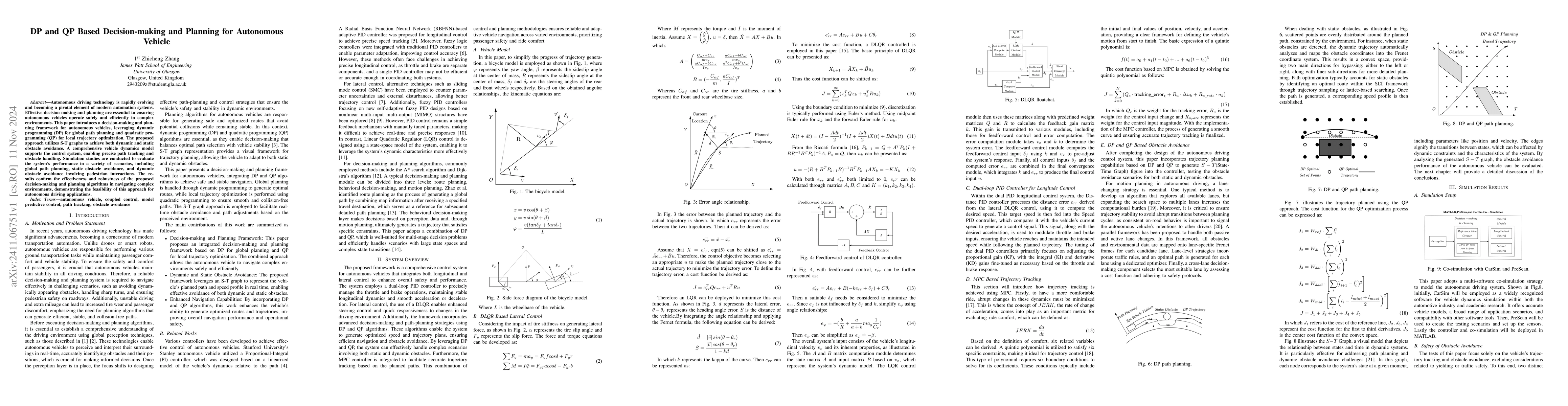 Thumbnail for DP and QP Based Decision-making and Planning for Autonomous Vehicle