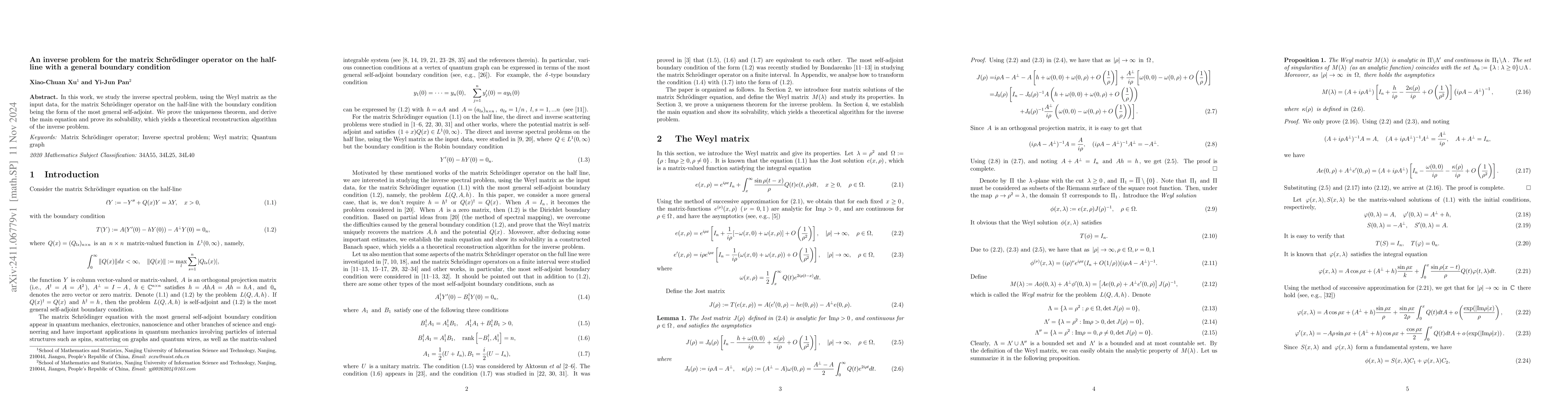 Thumbnail for An inverse problem for the matrix Schrodinger operator on the half-line
  with a general boundary condition