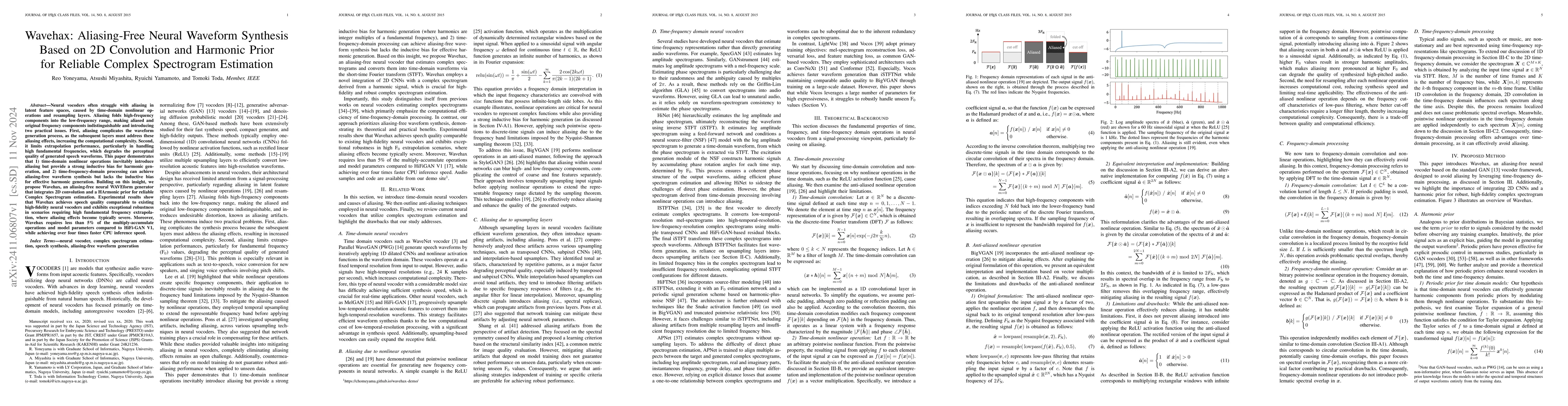 Thumbnail for Wavehax: Aliasing-Free Neural Waveform Synthesis Based on 2D Convolution
  and Harmonic Prior for Reliable Complex Spectrogram Estimation