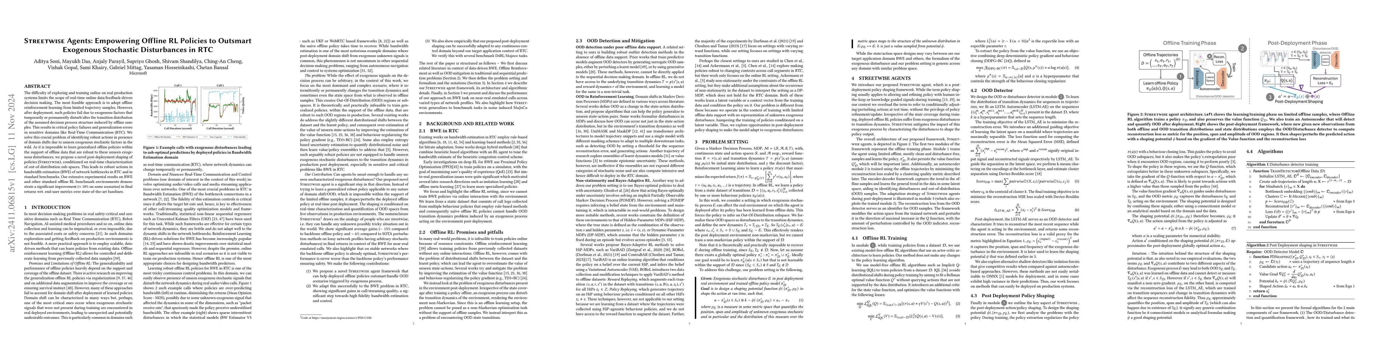 Thumbnail for Streetwise Agents: Empowering Offline RL Policies to Outsmart Exogenous
  Stochastic Disturbances in RTC