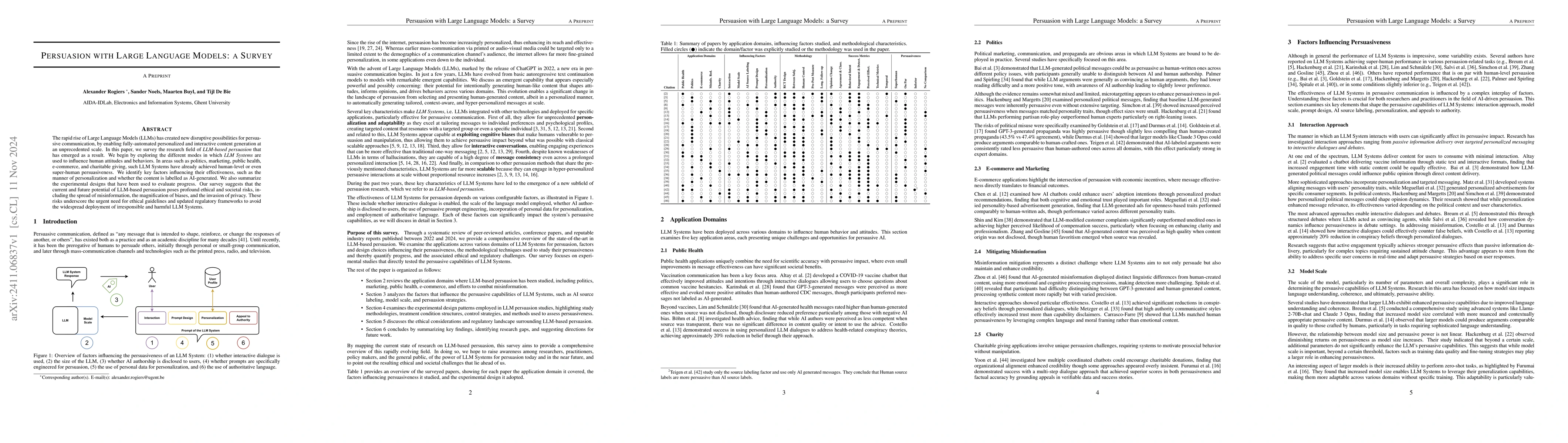Thumbnail for Persuasion with Large Language Models: a Survey
