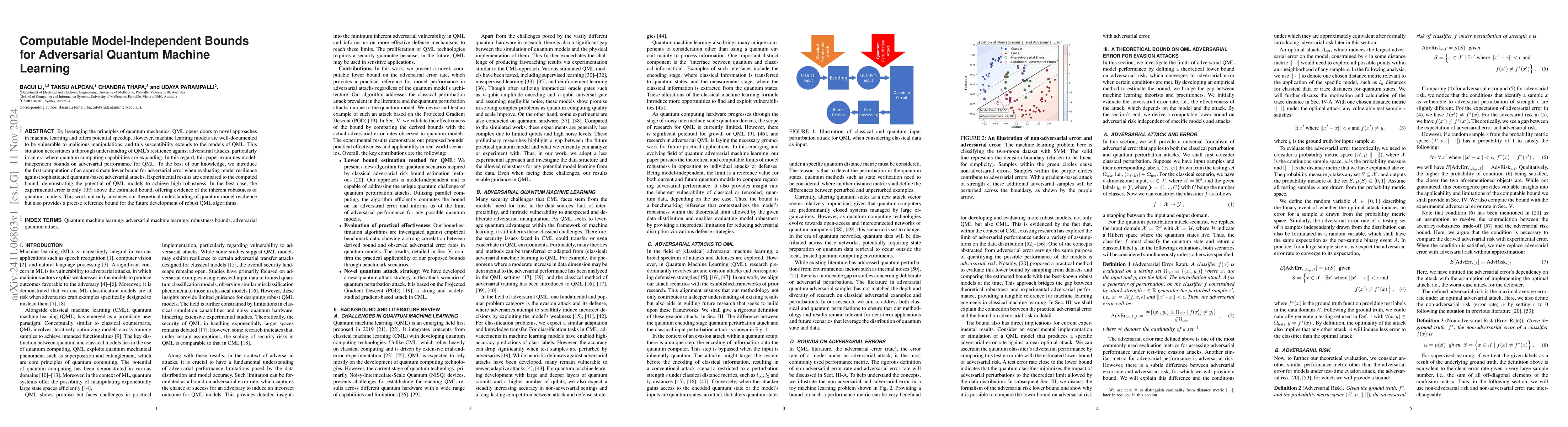 Thumbnail for Computable Model-Independent Bounds for Adversarial Quantum Machine
  Learning