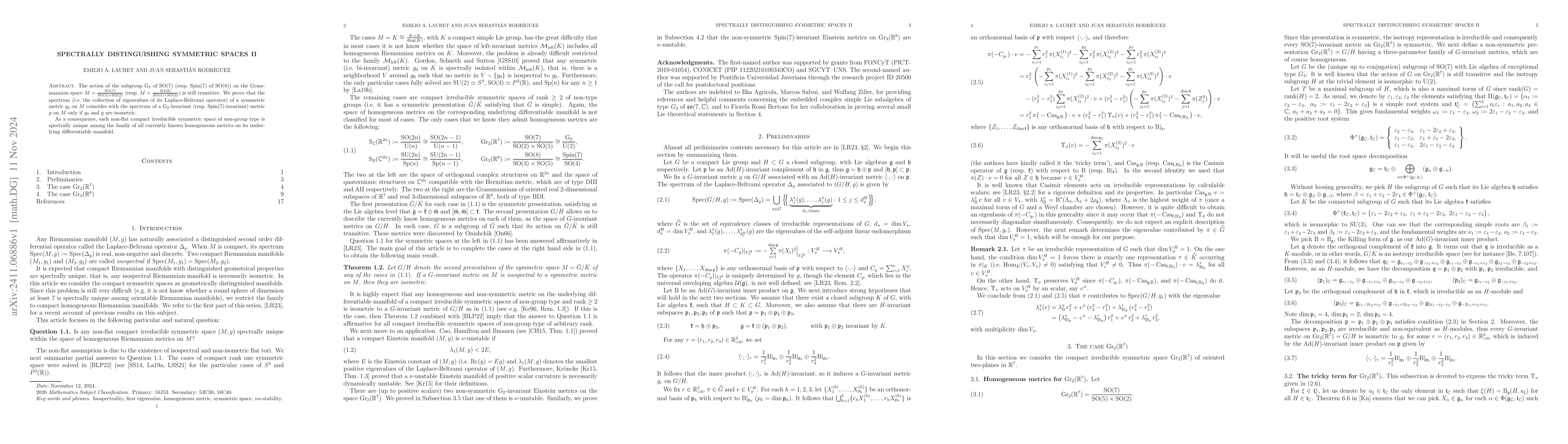 Thumbnail for Spectrally distinguishing symmetric spaces II