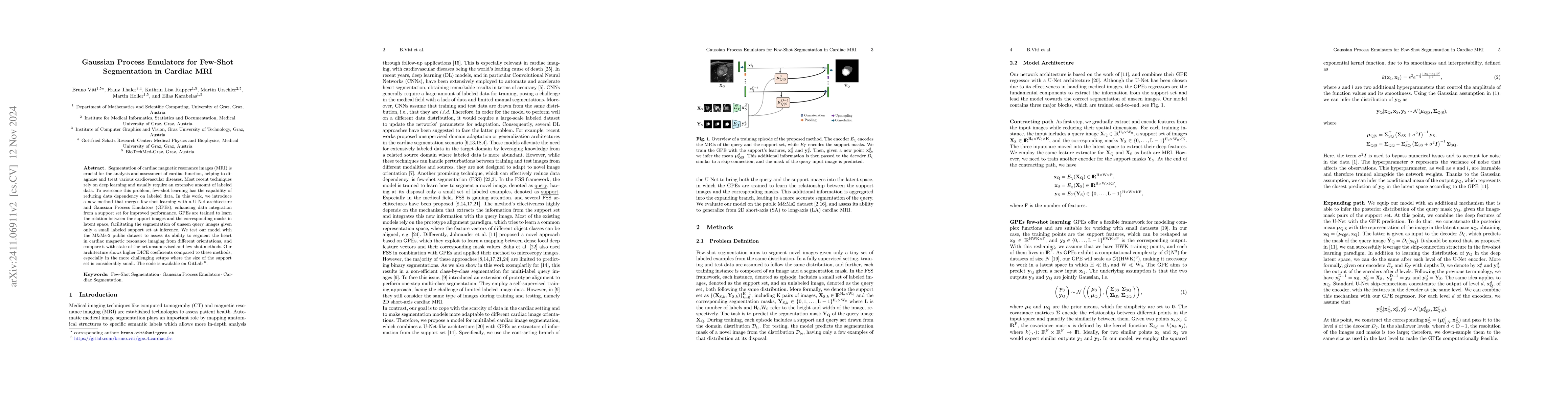 Thumbnail for Gaussian Process Emulators for Few-Shot Segmentation in Cardiac MRI