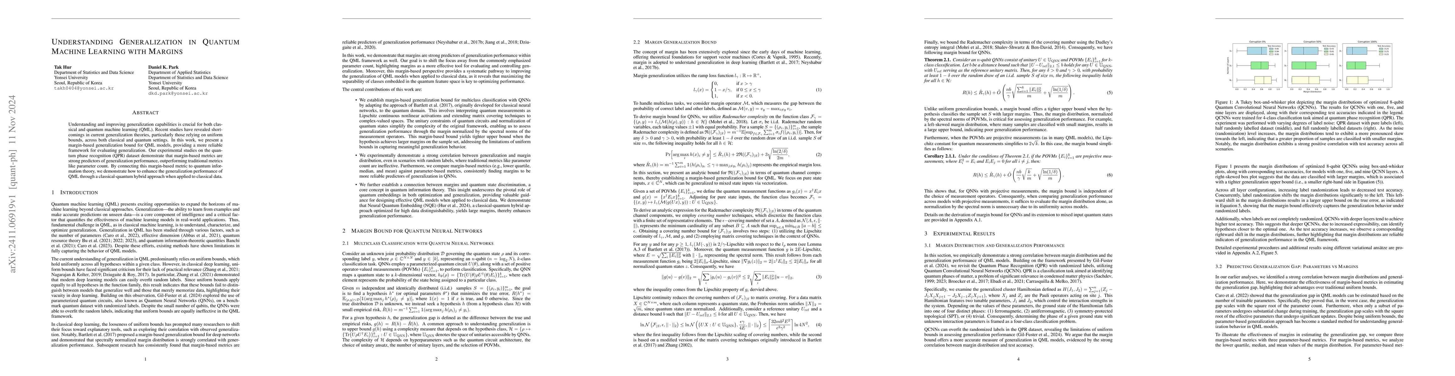 Thumbnail for Understanding Generalization in Quantum Machine Learning with Margins
