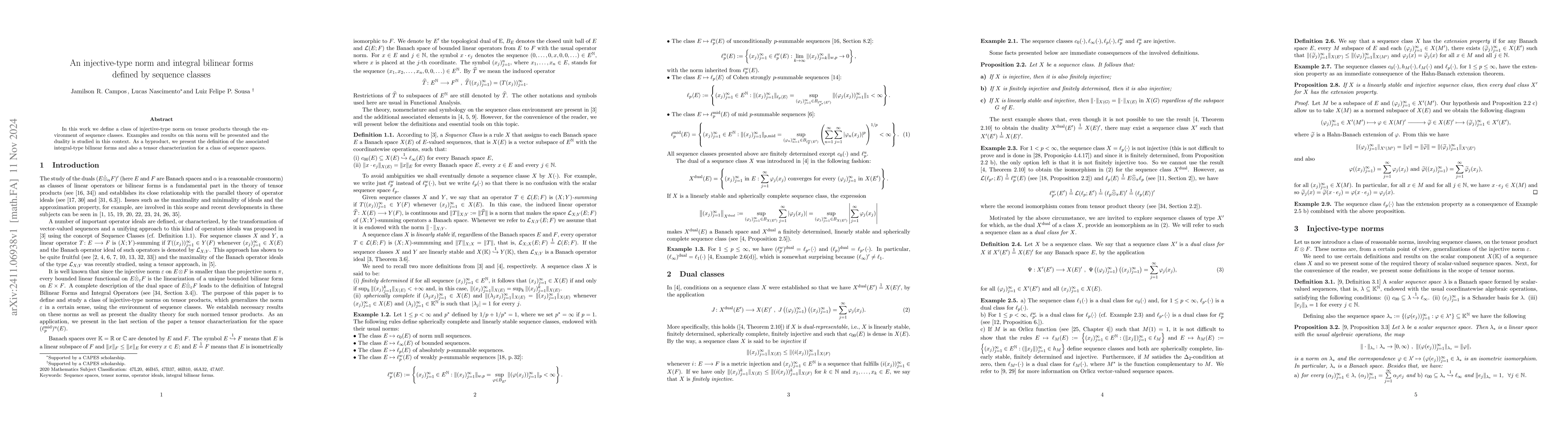 Thumbnail for An injective-type norm and integral bilinear forms defined by sequence
  classes
