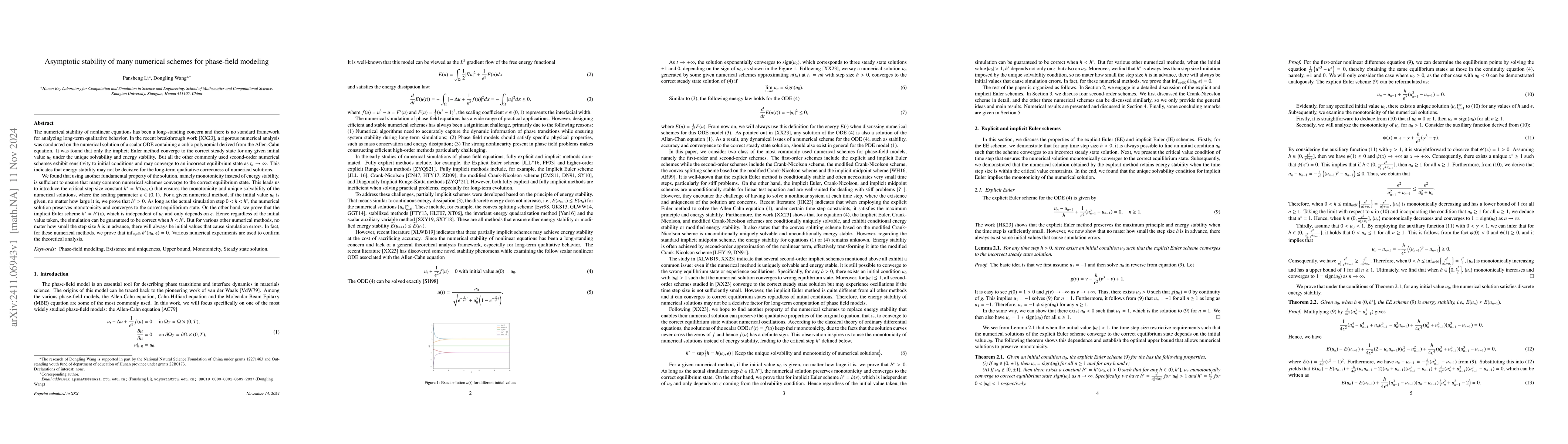 Thumbnail for Asymptotic stability of many numerical schemes for phase-field modeling