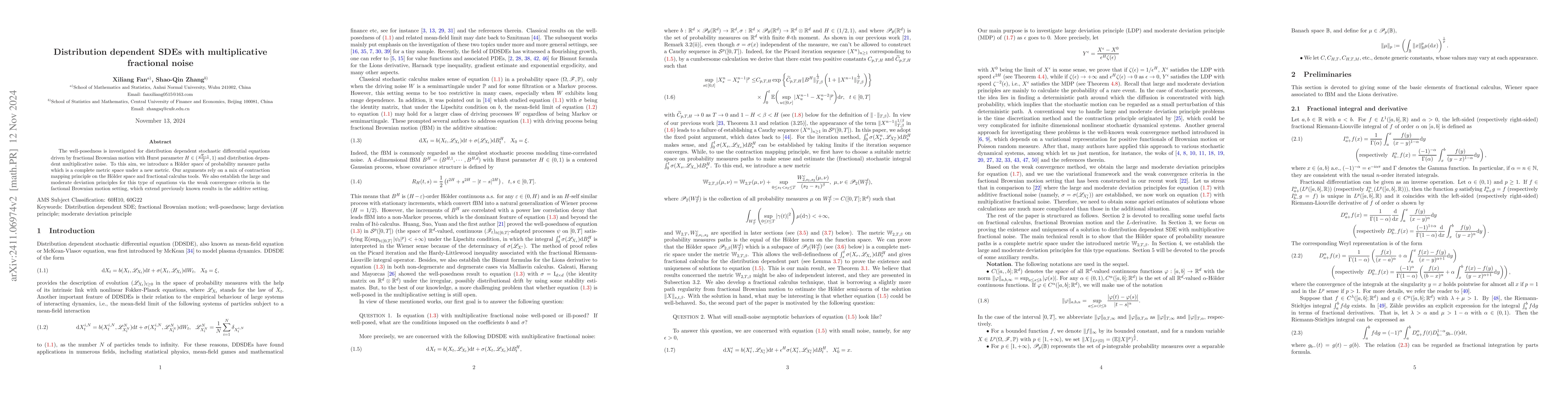 Thumbnail for Distribution dependent SDEs with multiplicative fractional noise