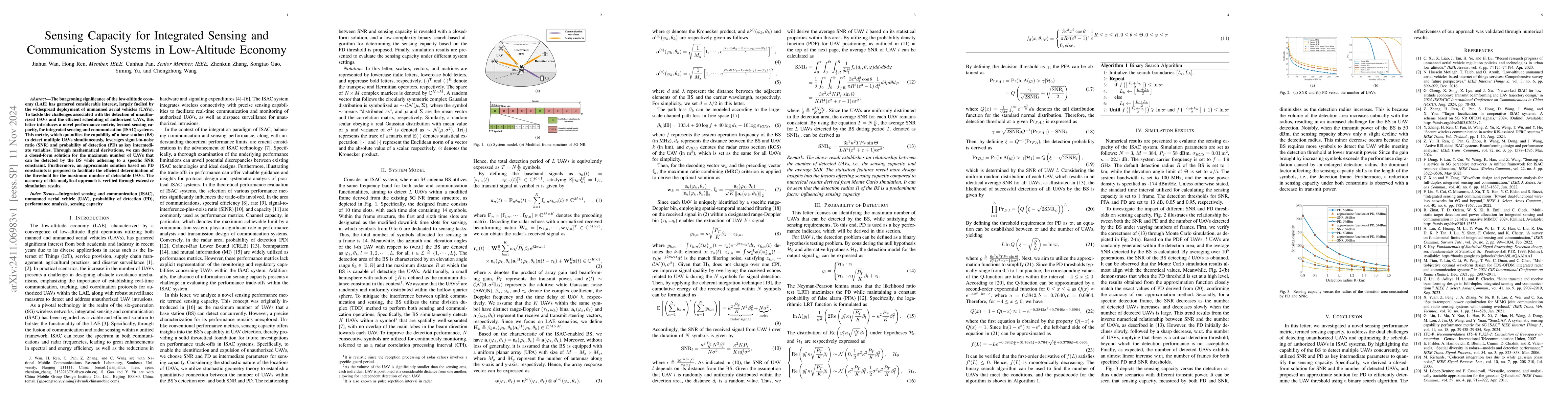 Thumbnail for Sensing Capacity for Integrated Sensing and Communication Systems in
  Low-Altitude Economy