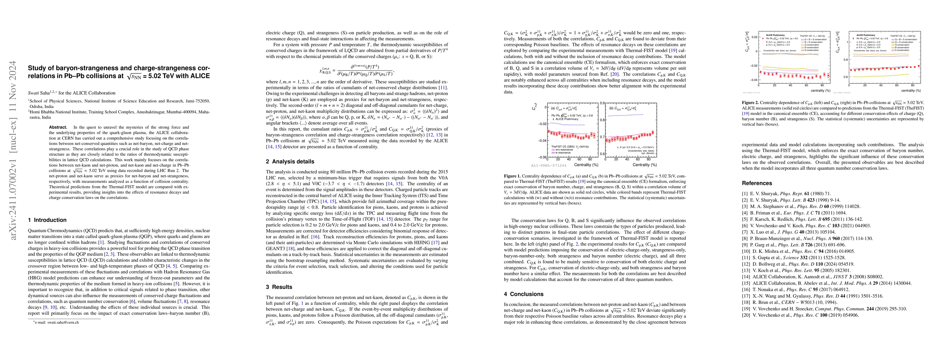 Thumbnail for Study of baryon-strangeness and charge-strangeness correlations in
  Pb$-$Pb collisions at $\sqrt{s_\mathrm{NN}}$ = 5.02 TeV with ALICE