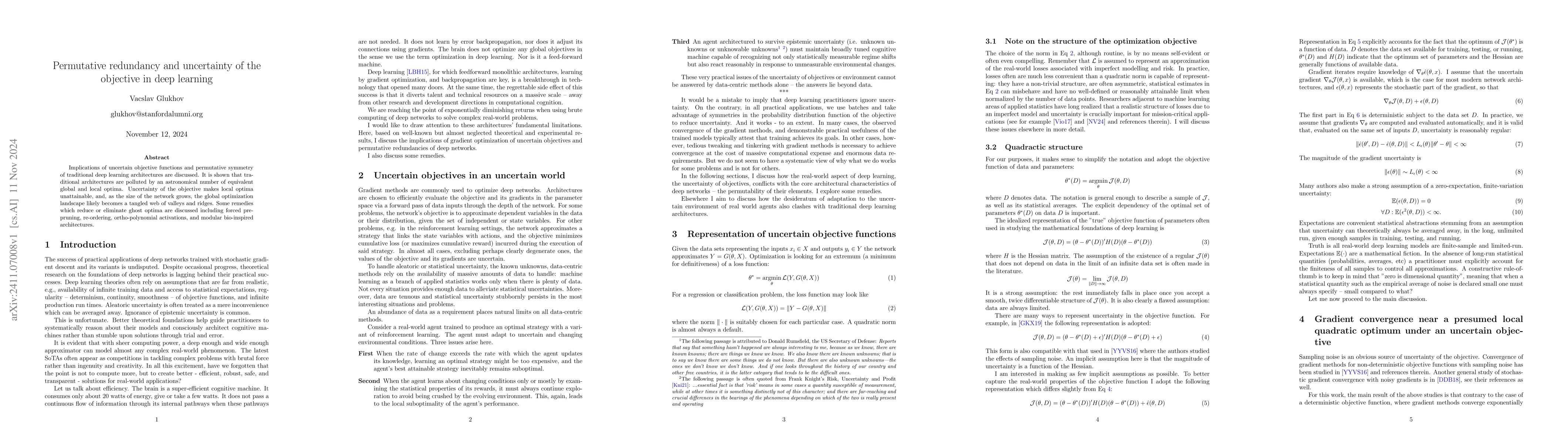 Thumbnail for Permutative redundancy and uncertainty of the objective in deep learning