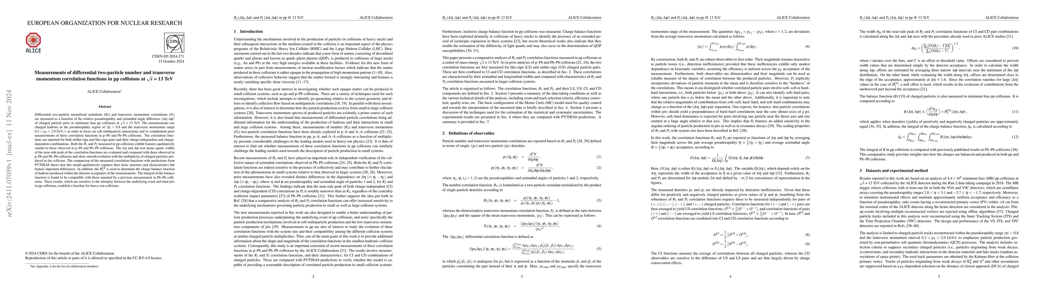 Thumbnail for Measurements of differential two-particle number and transverse momentum
  correlation functions in pp collisions at $\sqrt{\textit{s}}$ = 13 TeV
