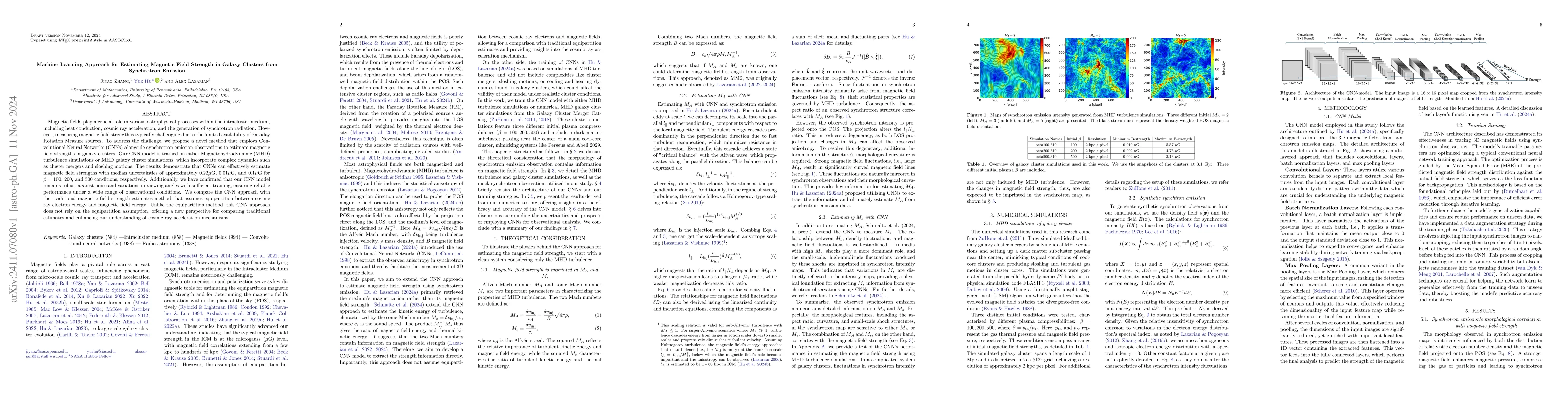 Thumbnail for Machine Learning Approach for Estimating Magnetic Field Strength in
  Galaxy Clusters from Synchrotron Emission