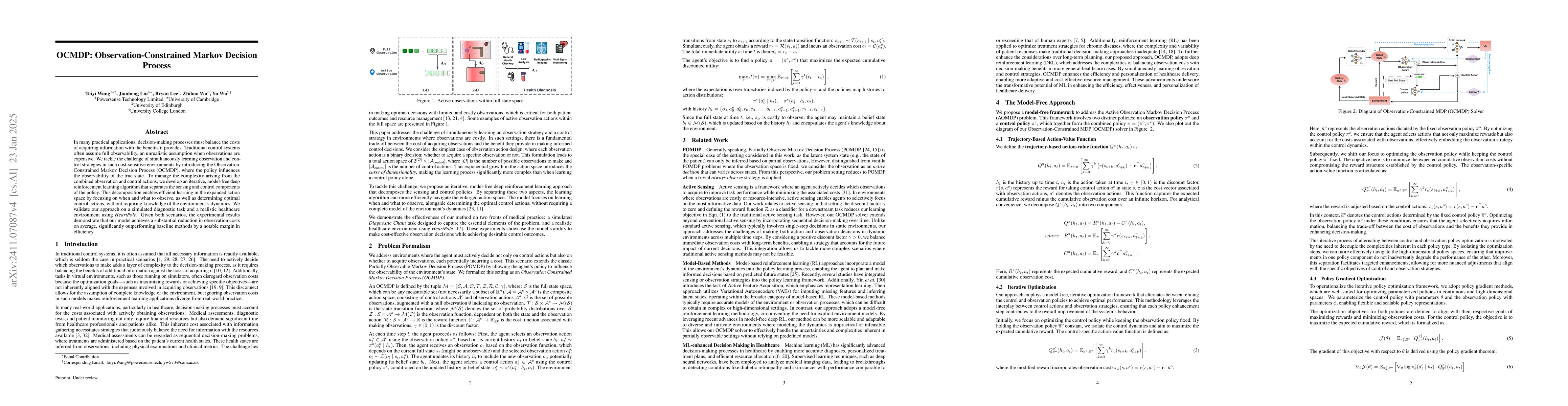 Thumbnail for OCMDP: Observation-Constrained Markov Decision Process