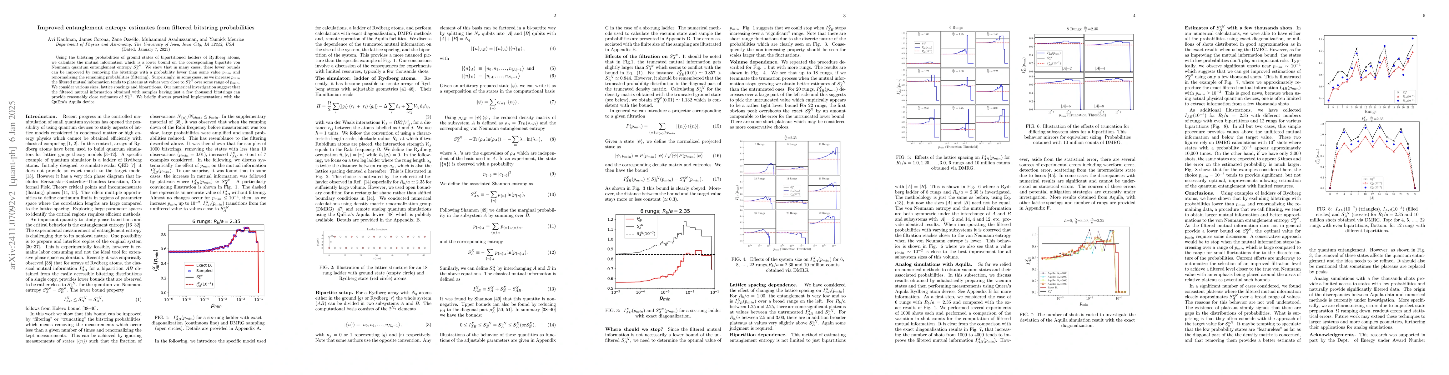 Thumbnail for Improved entanglement entropy estimates from filtered bitstring
  probabilities