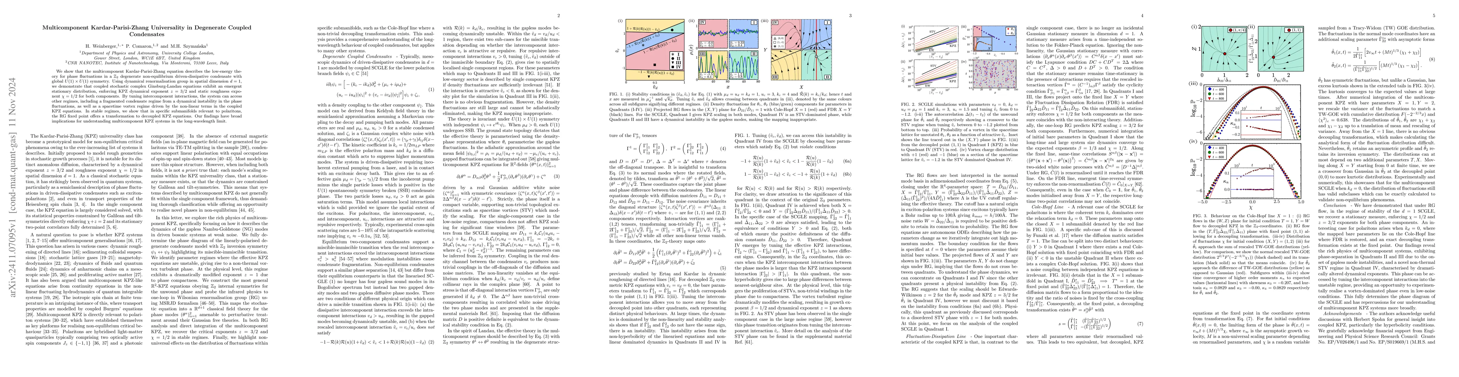 Thumbnail for Multicomponent Kardar-Parisi-Zhang Universality in Degenerate Coupled
  Condensates
