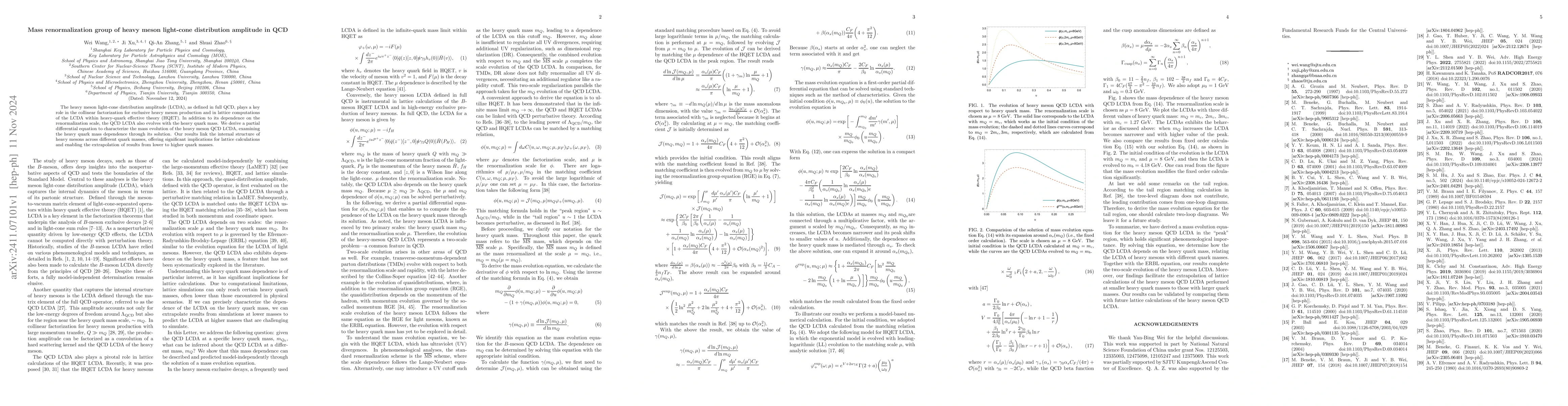 Thumbnail for Mass renormalization group of heavy meson light-cone distribution
  amplitude in QCD
