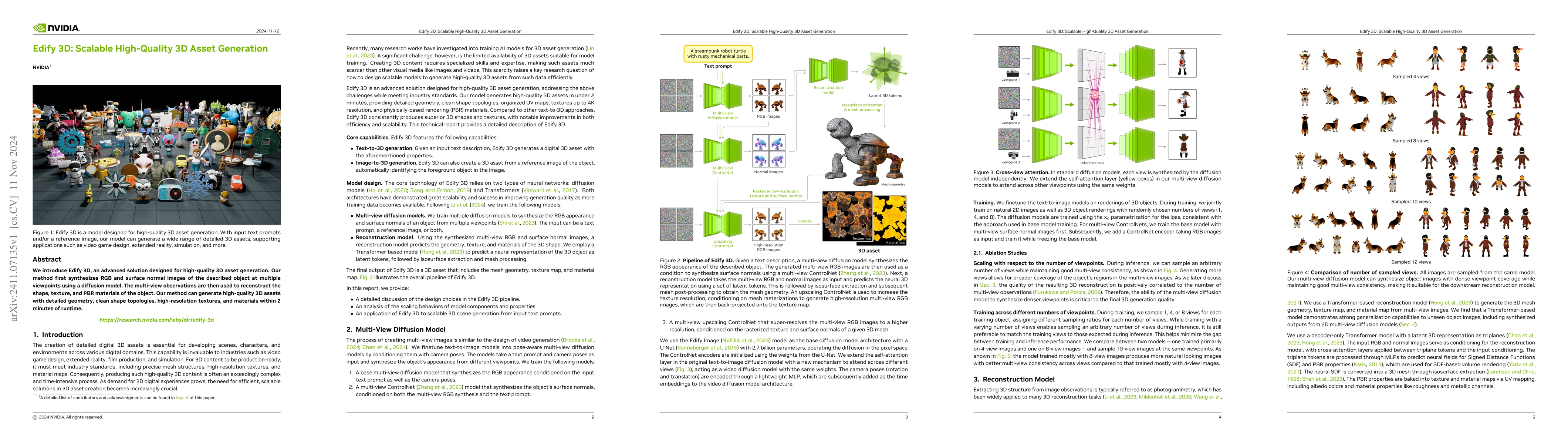 Thumbnail for Edify 3D: Scalable High-Quality 3D Asset Generation